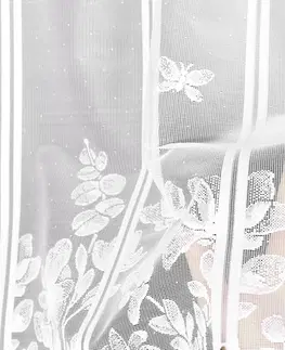 Záclony Záclona žakárová, Motýliky vitrážka metráž, biela 100 cm