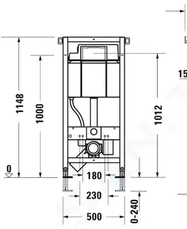 Záchody DURAVIT - DuraSystem Predstenová inštalácia Standard pre závesné WC, 115 cm, pre SensoWash WD1011000000