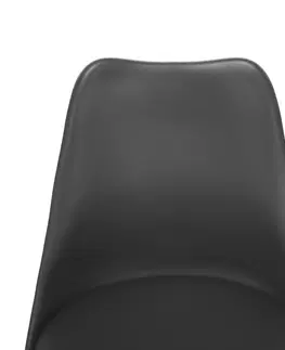 Jedálenské stoličky KONDELA Etosa otočná jedálenská stolička tmavosivá / buk