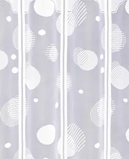 Záclony Záclona žakárová, Krúžky vitrážka metráž, biela 60 cm