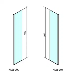 Sprchovacie kúty POLYSAN - MODULAR SHOWER prídavný panel na inštaláciu na stenu modulu 2, 300 ľavý MS2B-30L