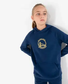 dresy Detská mikina s kapucňou 900 NBA Golden State Warriors námornícka modrá