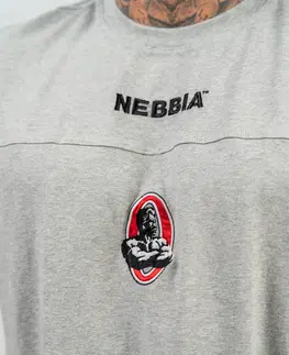 Pánske tričká Tričko s krátkym rukávom Nebbia Legendary 712 Light Grey - XL