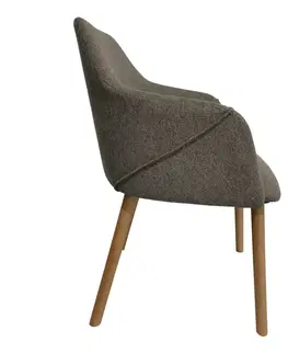 Stoličky Dizajnové kreslo, hnedá/buk, PETRUS