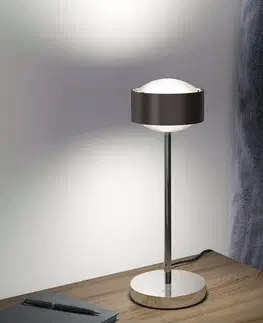 Stolové lampy Top Light Puk! 120 Eye Table LED, šošovky matné, hnedá/chróm