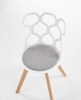 Jedálenské stoličky HALMAR K308 jedálenská stolička biela / sivá / prírodná