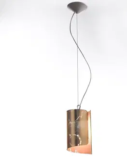 Závesné svietidlá Selène Závesná lampa Papiro sklenené tienidlo Ø15cm zlaté