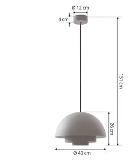Závesné svietidlá Lucande Závesné svietidlo Lucande Nymara LED, sivé