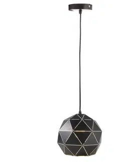 Závesné svietidlá Deko-Light Závesná lampa Asterope, Ø 25 cm okrúhla, čierna