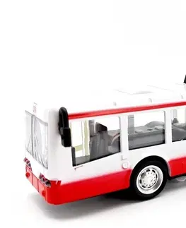 Hračky - dopravné stroje a traktory WIKY - Kovový trolejbus s efektami 16cm
