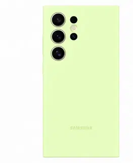 Puzdrá na mobilné telefóny Puzdro Silicone Cover pre Samsung Galaxy S24 Ultra, light green EF-PS928TGEGWW