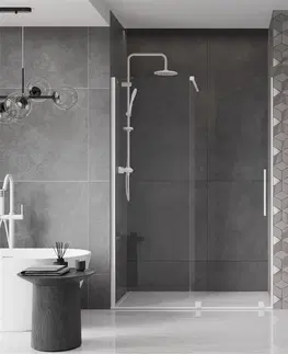 Sprchovacie kúty MEXEN/S - Velár posuvné sprchové dvere 130, transparent, biela 871-130-000-01-20