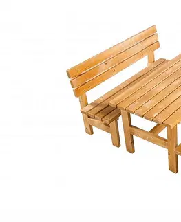 Záhradné lavice DEOKORK Masívna drevená záhradna lavice TEA 04  hrúbka 38 mm