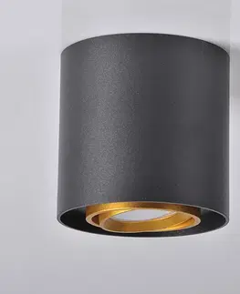 Lampy do obývačky Lampa Eger 313973 čierna a zlatá GU10 LW1