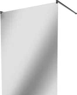 Sprchové dvere MEXEN/S - KIOTO samostatne stojaca sprchová zástena 100 x 200 cm, zrkadlové, čierna 800-100-002-70-50