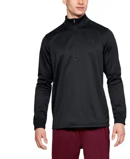 Pánske mikiny Under Armour Armour Fleece 1/2 Zip Black/Black - M