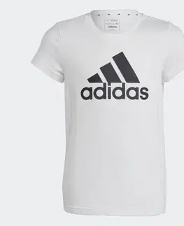 nohavice Dievčenské tričko s veľkým logom bielo-čierne