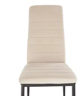 Jedálenské stoličky KONDELA Coleta Nova jedálenská stolička béžová (Velvet) / čierna