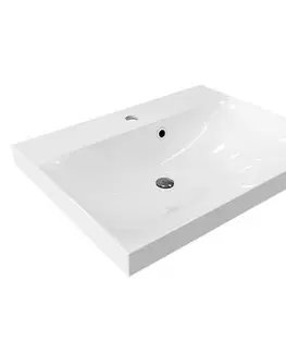 Kúpeľňový nábytok MEREO - Opto, kúpeľňová skrinka s umývadlom z liateho mramoru 61 cm, čierna CN940M
