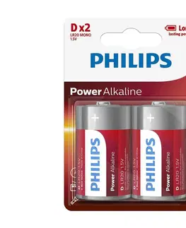 Predlžovacie káble Philips Philips LR20P2B/10 - 2 ks Alkalická batéria D POWER ALKALINE 1,5V 14500mAh 