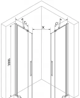 Sprchovacie kúty MEXEN/S - Velar Duo štvorcový sprchovací kút 80 x 80, transparent, meď kartáčovaná 871-080-080-02-65