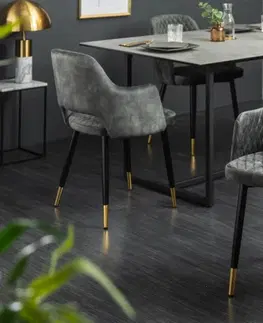 Stoličky - moderné LuxD 24292 Dizajnová stolička Laney sivozelený zamat