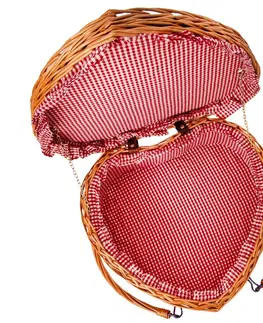 Chladiace tašky a boxy Orion Prútený piknikový kôš Srdce, 45 x 42 x 20 cm