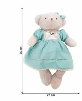 Plyšové hračky Plyšový medveď, smotanová/modrá, 65cm, MADEN GIRL TYP2