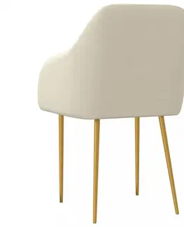 Jedálenské zostavy Jedálenská stolička 2 ks zamat / kov Dekorhome Tmavo zelená
