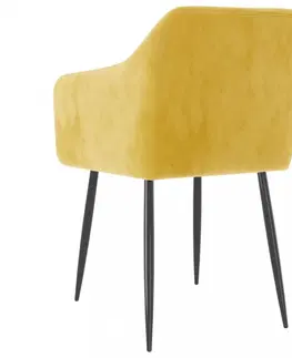 Jedálenské stoličky a kreslá Jedálenská stolička 2 ks zamat / kov Dekorhome Vínová