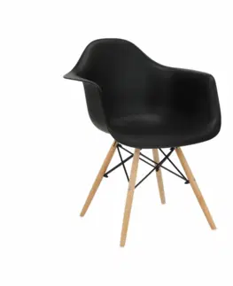 Stoličky Kreslo, čierna/buk, DAMEN 2 NEW