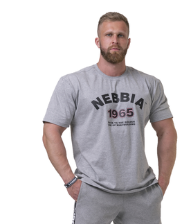 Pánske tričká Pánske tričko Nebbia Golden Era 192 Light Grey - XL
