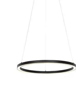 Zavesne lampy Inteligentné závesné svietidlo čierne 60 cm vrátane LED stmievateľné v Kelvinoch - Anello