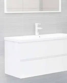 Kúpeľňové skrinky Skrinka pod umývadlo 100 cm Dekorhome Biela
