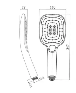 Kúpeľňové batérie MEREO MEREO - Sprchový set Sonáta s tyčou, hadicou, ručnou a hlavovou sprchou, biela CB60101SPA