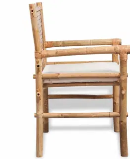 Záhradné jedálenské sety Záhradný bistro set 3ks bambusový