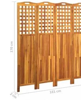 Paravány Paraván akáciové drevo Dekorhome 121x170 cm (3-dielny)