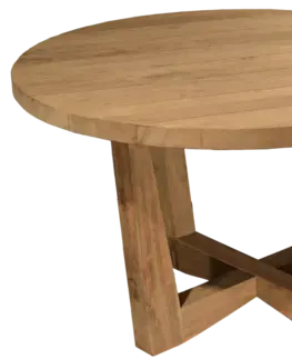 Stolčeky Záhradný masívny teakový stôl FLORES RECYCLE ø130cm
