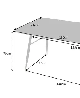 Jedálenské stoly Jedálenský stôl PALLAS 180 cm Dekorhome Sivá