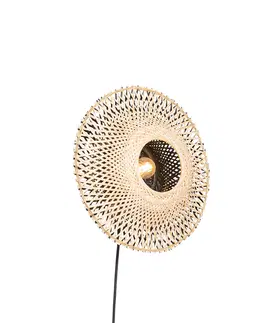 Nastenne lampy Inteligentné nástenné bambusové svietidlo 30 cm so zástrčkou vrátane WiFi P45 - Rina