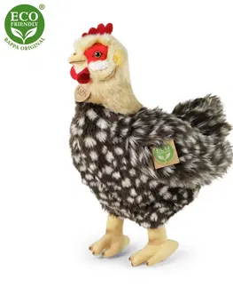 Plyšové hračky RAPPA - Plyšová sliepka stojaca 33 cm s vajcom ECO-FRIENDLY