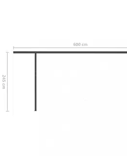 Záhradné markízy Ručne zaťahovacia markíza so stĺpikmi 450x350 cm Dekorhome Krémová