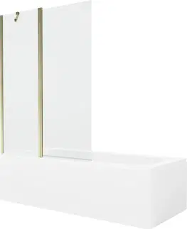 Sprchové dvere MEXEN/S - Vega obdĺžniková vaňa 170 x 70 cm s panelom + vaňová zástena 120 cm, transparent, zlatá 550117070X9412115000