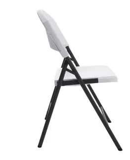 Záhradné kreslá a stoličky Skladacia stolička biela / čierna Dekorhome