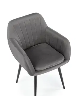 Jedálenské stoličky HALMAR K429 jedálenské kreslo sivá / čierna