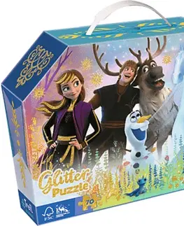 Do 99 dielikov Trefl Puzzle Disney Frozen 70 glitter v kufríku Trefl
