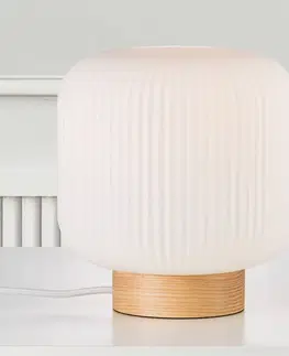Lampy na nočný stolík Nordlux Stolná lampa Milford tienidlo sklo podstavec drevo