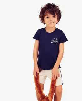 nohavice Detské tričko na cvičenie námornícke modré
