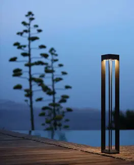 Solárne svetlá so senzorom pohybu Les Jardins Solárna LED lampa Borne so snímačom, 90 cm, sivá