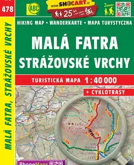 Turistika, skaly Malá Fatra, Strážovské vrchy - 1:40 000